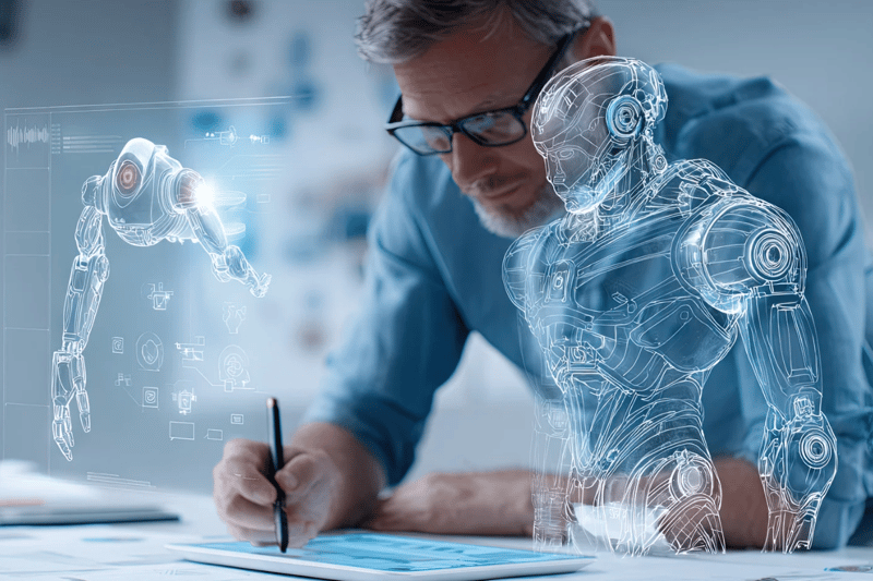 man developing AI strategy